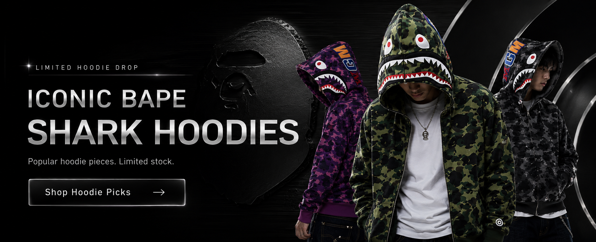 Iconic BAPE shark hoodies from iResource Shop